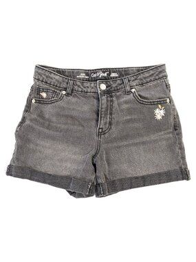 Cat & Jack Shorts - Girl's 14 - Black Short Stretch Embroidered Denim-Style